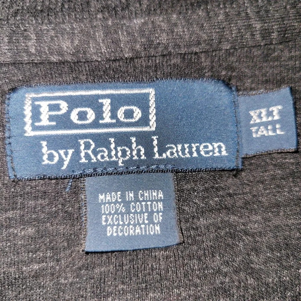 Polo‎ Ralph Lauren 1/4 Zip Pullover Men's Size XLT Tall Black Green Pony